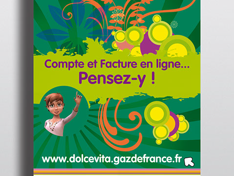 Conception d'affiche pour l'interne pour Gaz de France