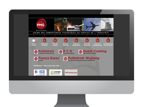 Conception graphique du site internet de PMG (Polimiroir Group)